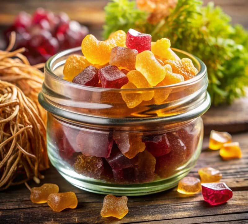 Gummies de mousse de mer dans un bol