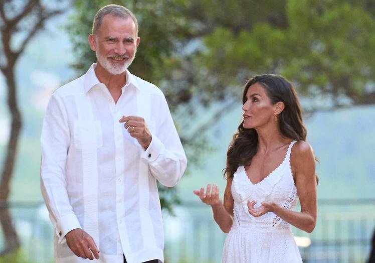 Les Kings Felipe et Letizia, lors de la réception à Marivent, cet été.