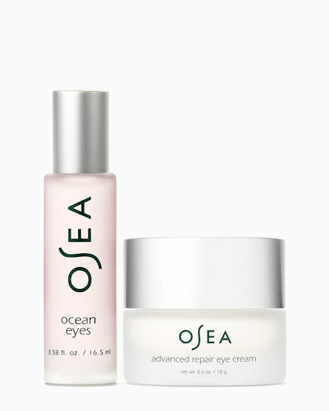 Duo de sérum roll-on Ocean Eyes et de crème pour les yeux Advanced Repair pour une hydratation et un lissage ciblés sous les yeux.