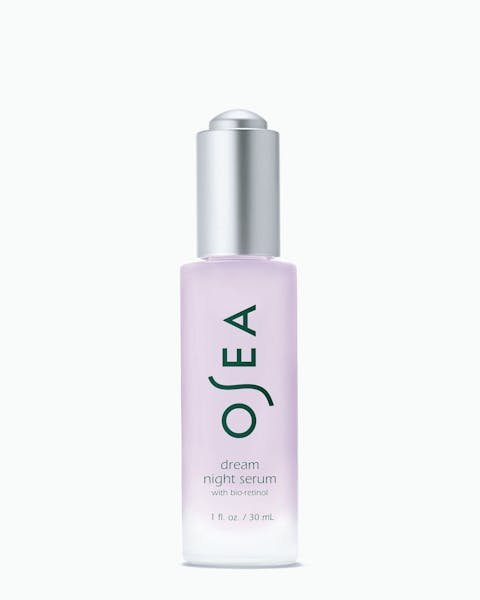 Sérum Dream Night avec bouteille Bio-Rétinol de 1 oz sur fond blanc pour l'affichage du commerce électronique