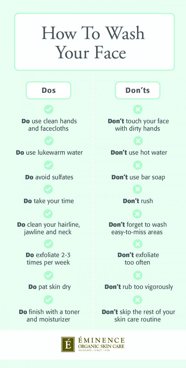comment se laver le visage infographique
