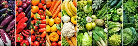eat the rainbow of produce for healthy skin