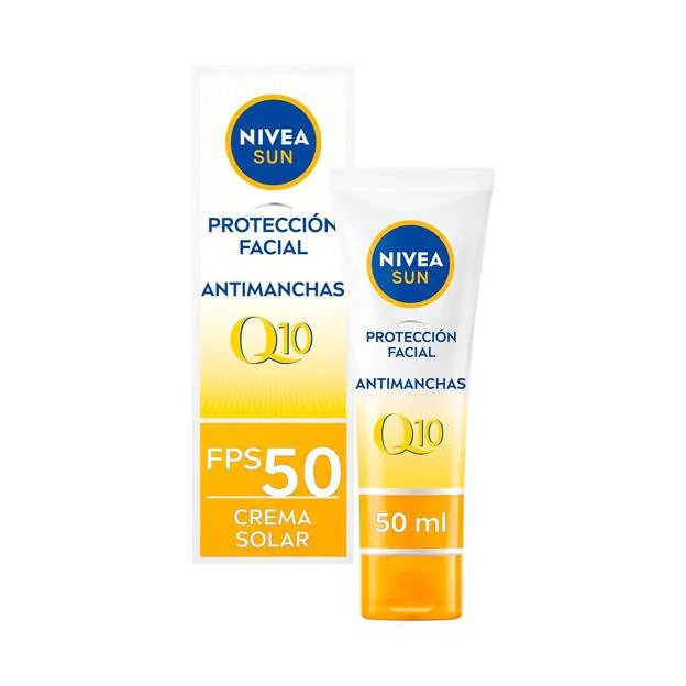 Crème de protection du visage anti-taches Nivea Sun Q10.